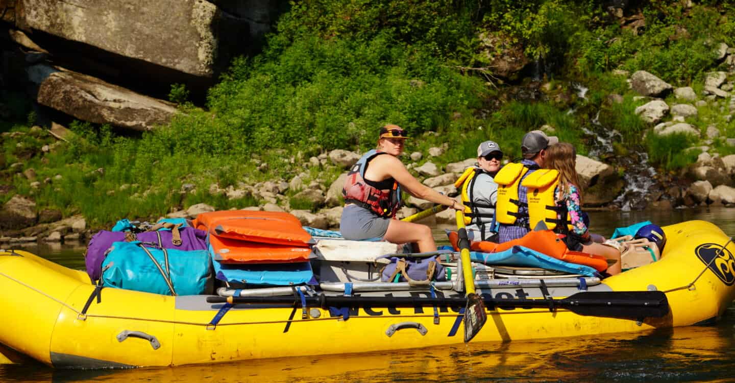 Female guide on Main Salmon River.