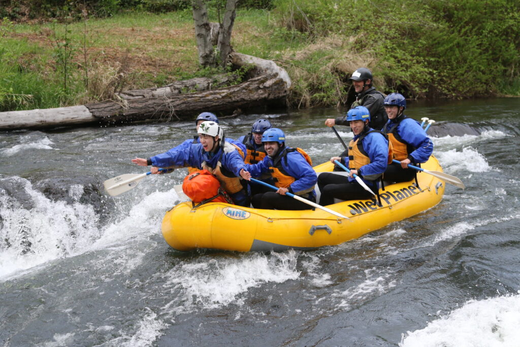 Bachelor party on a whitewater rafting trip