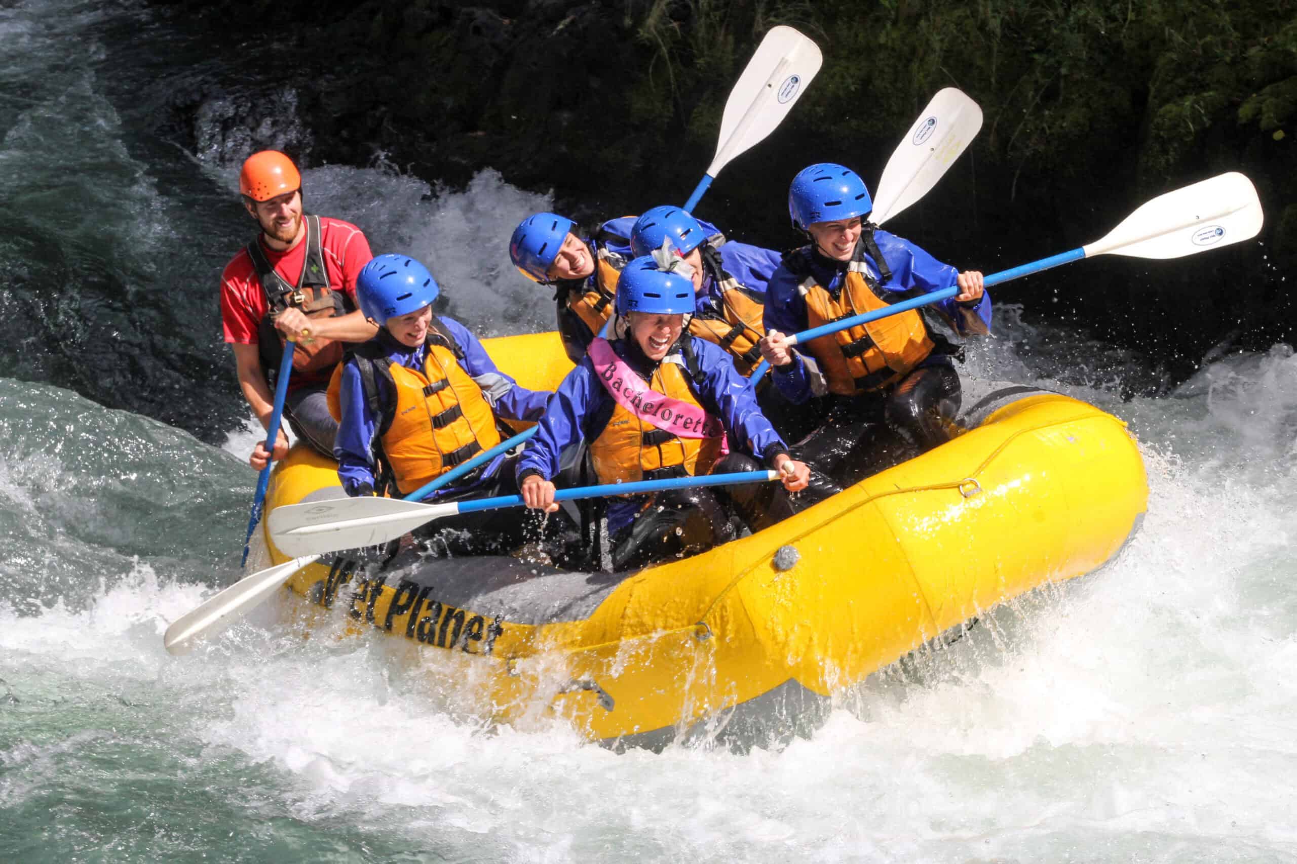 Bachelorette party on a whitewater rafting trip