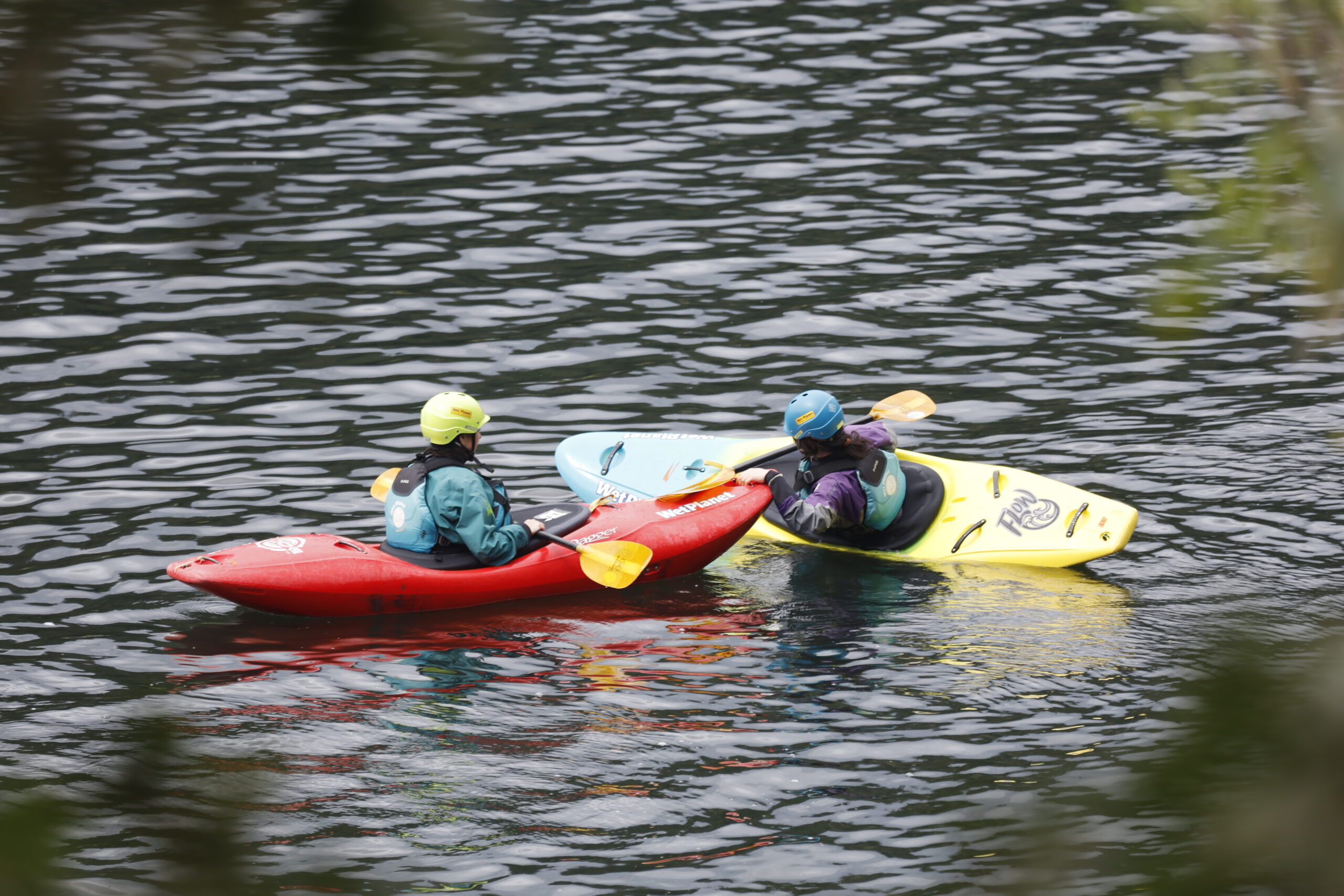 T-rescue practice, whitewater kayaking
