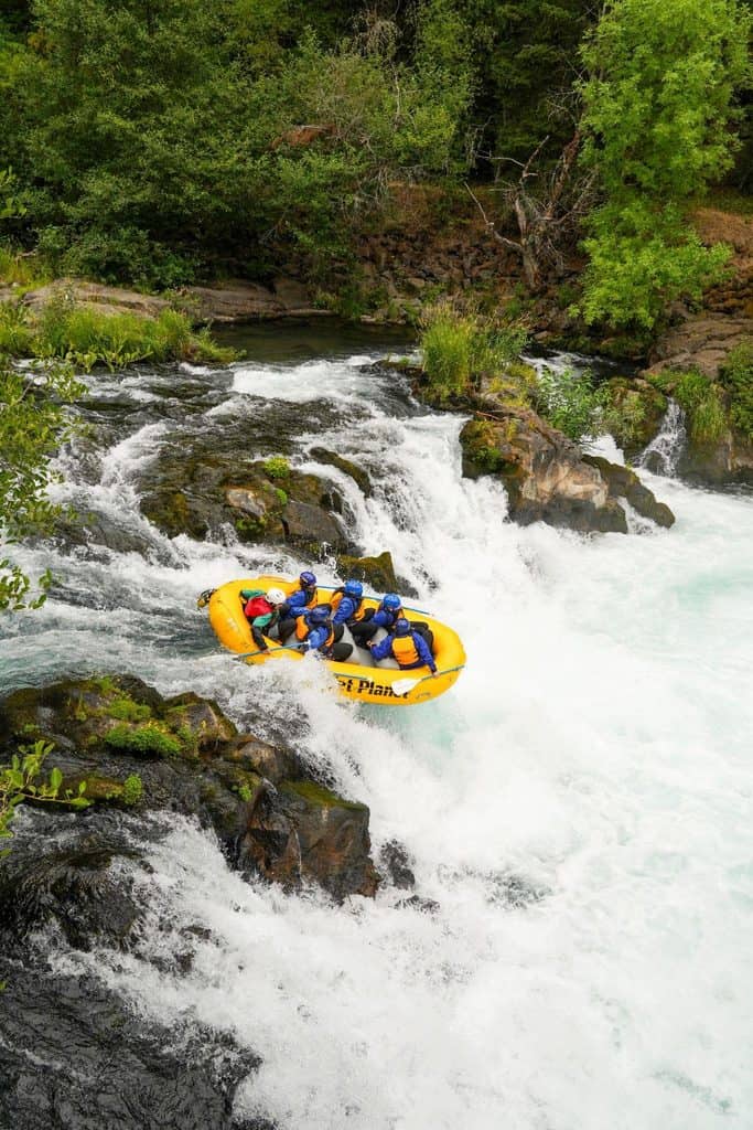 Rafting over Husum Falls on the White Salmon River, WA