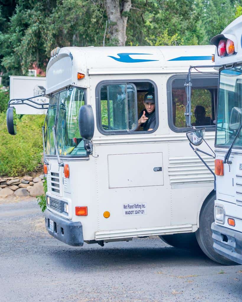 Whitewater rafting bus driver