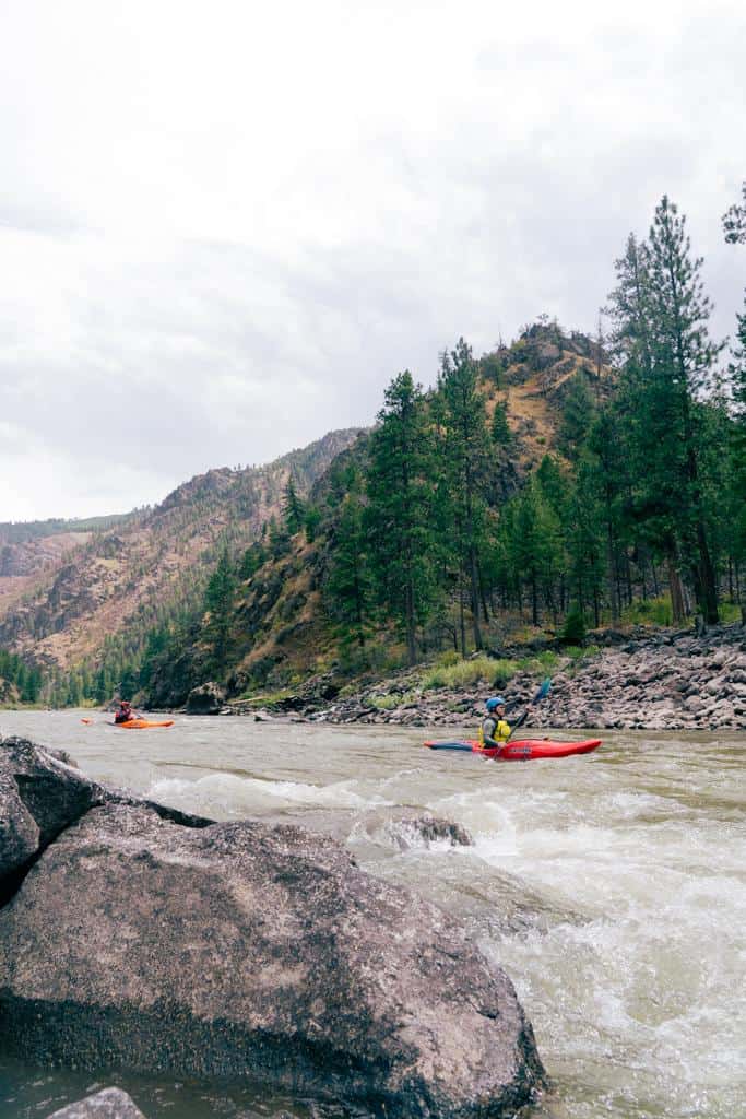 Whitewater kayaking on the Main Salmon River in Idaho