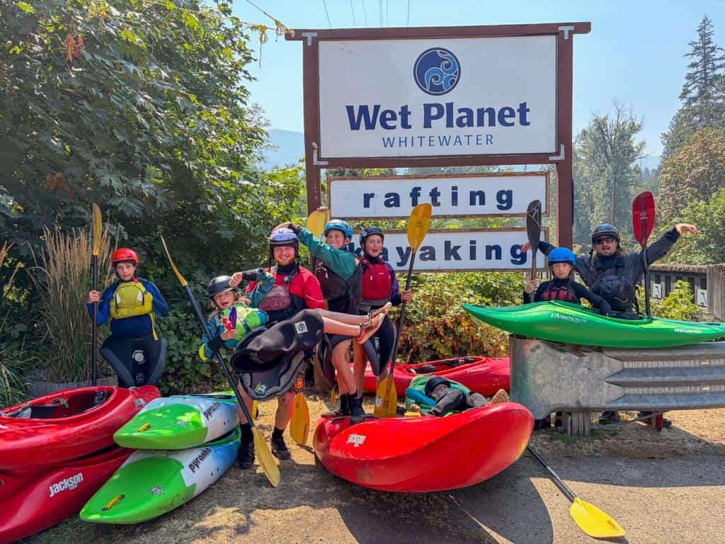 Kids whitewater kayak camp at Wet Planet