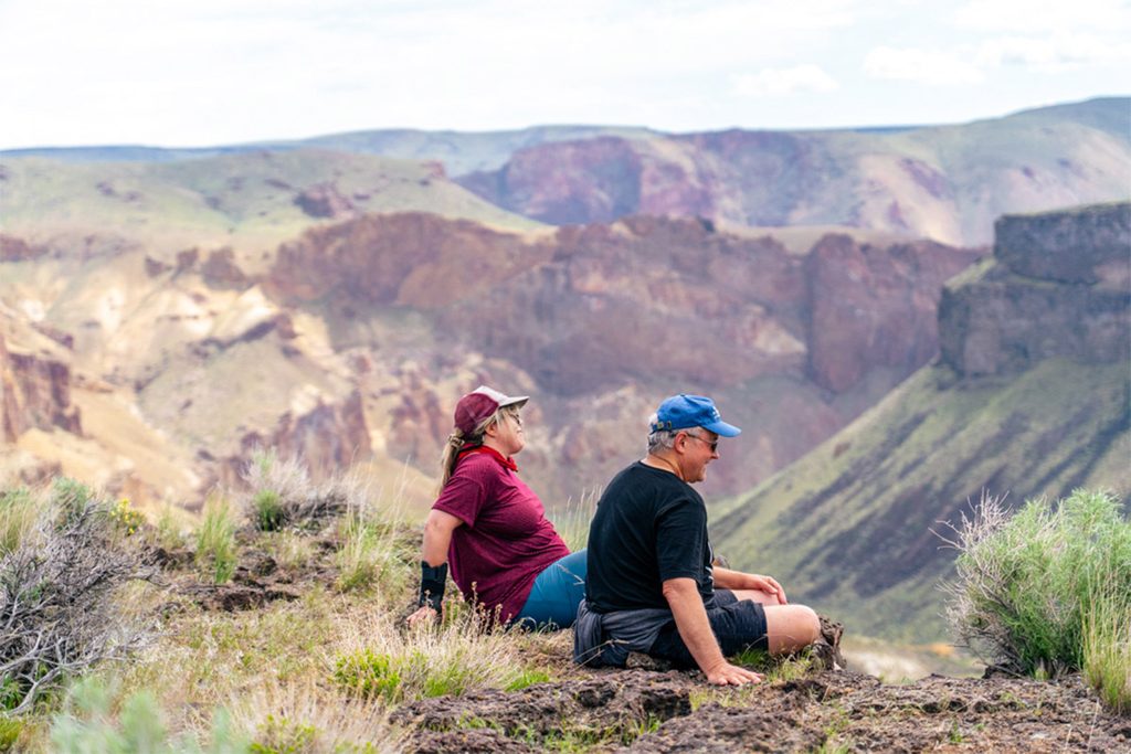 Wet Planet guests exploring a side hike on the Owyhee river in Oregon during a multi day rafting trip