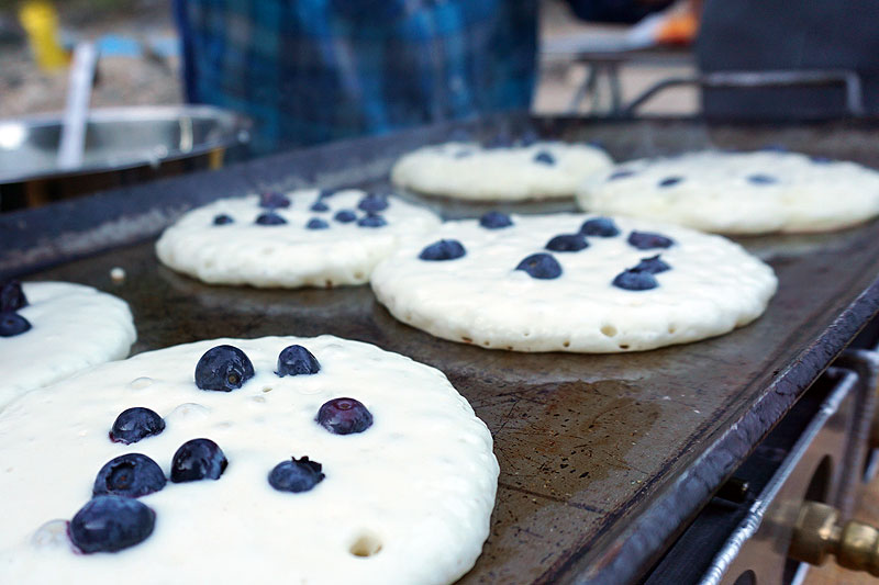 blueberry pancakes for multi-day rafting trips