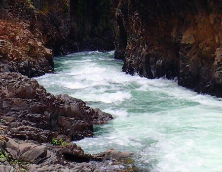 River flowing through a tight canyon