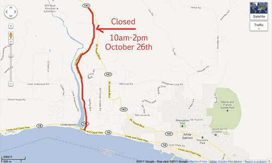 Safety Closures during the Condit Dam blast on October 2th