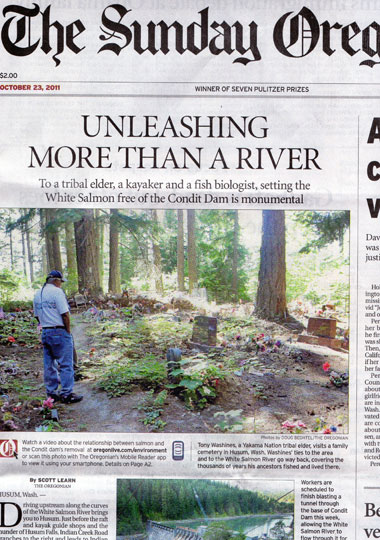 Oregonian features Condit Dam on Sunday's front page story!