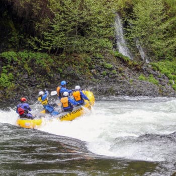 Classic Pacific Northwest river running on Oregon's Hood River rafting trip.