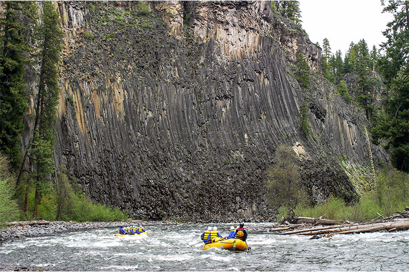 Basalt formations along the Klickitat River. Wet Planet Whitewater