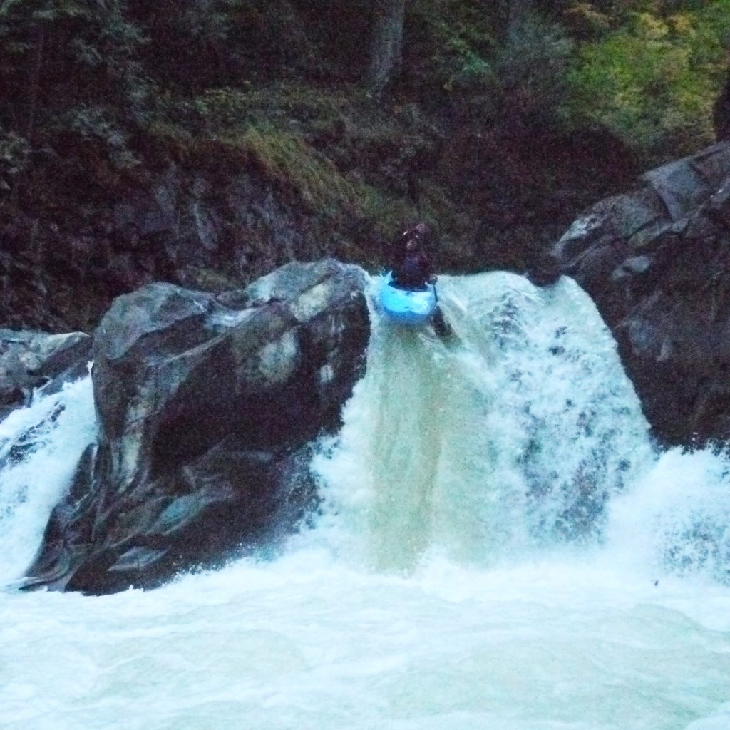Naomi showing her passion for whitewater on Little Brother rapid on the White Salmon River