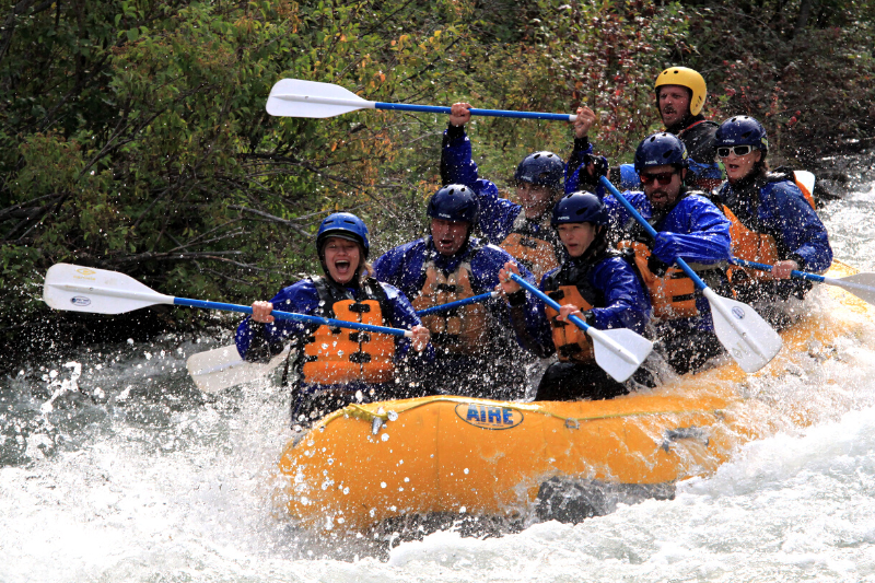 Tieton River Rafting-group heads down the river. Wet Planet Whitewater