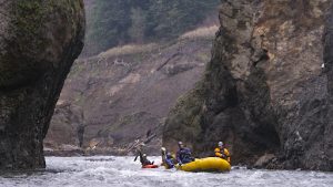 Todd Collins and Jaco Klinkenberg paddle the White Salmon River Narrows
