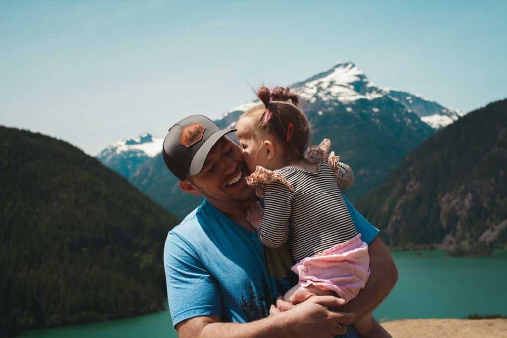 Father and daughter, happy outdoors