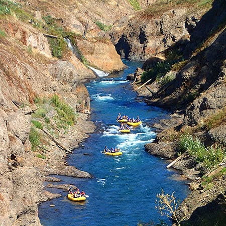 White Salmon river rafting past waterfalls on the full-day trip