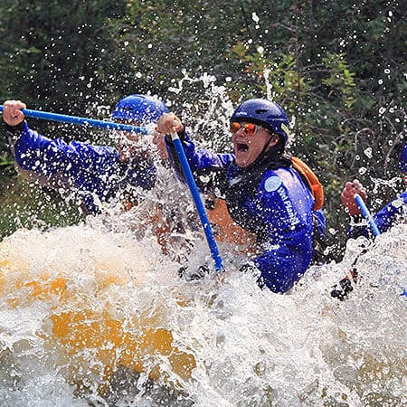 big splash in a rapid on the Tieton River